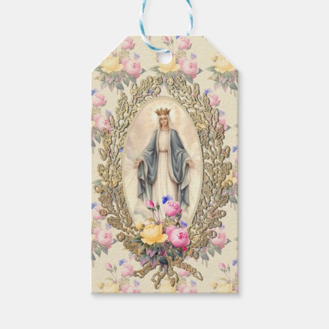 Gesegnete Jungfrau Mary Religiöse katholische Rose Geschenkanhänger (Vorderseite)