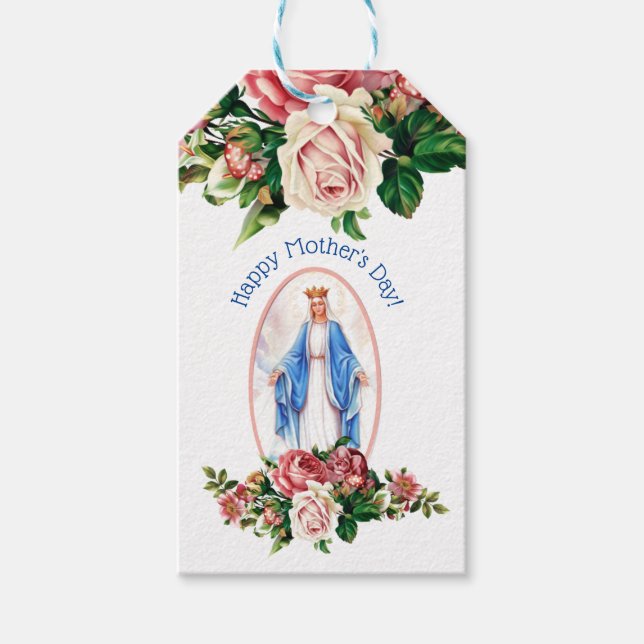 Gesegnete Jungfrau Mary Religiöse katholische Rose Geschenkanhänger (Vorderseite)