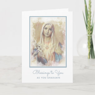 Gesegnete Jungfrau Mary Religious Floral Abschluss Karte