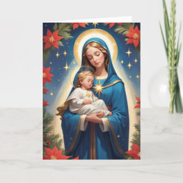 Gesegnete Jungfrau Mary Traditionell katholisch Feiertagskarte