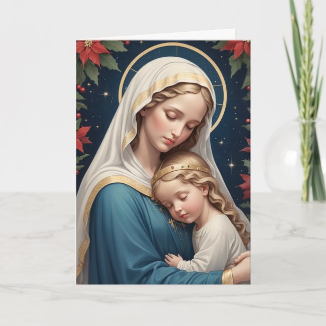 Gesegnete Jungfrau Mary Traditionell katholisch Feiertagskarte (Vorderseite)