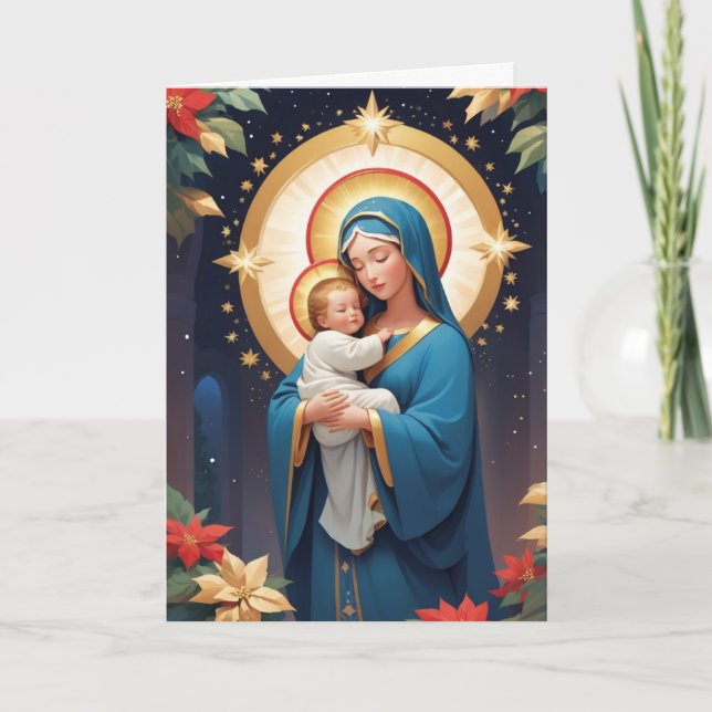 Gesegnete Jungfrau Mary Traditionell katholisch Karte (Vorderseite)