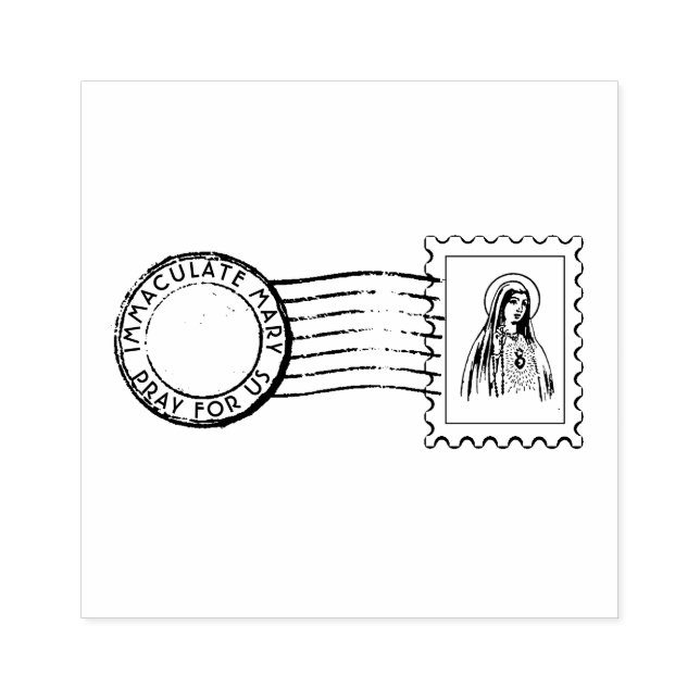 Gesegnete Jungfrau Mary Traditionelle katholische  Gummistempel (Prägung)
