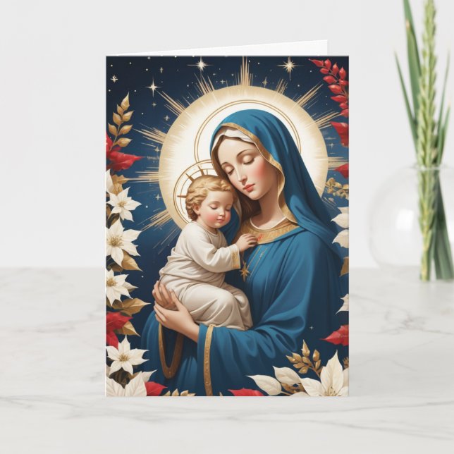 Gesegnete Jungfrau Mary Traditionelle katholische  Karte (Vorderseite)