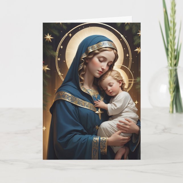 Gesegnete Jungfrau Mary Traditionelle katholische  Karte (Vorderseite)