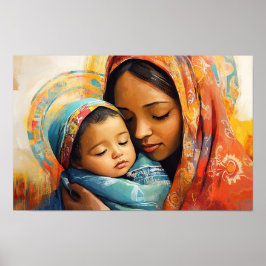 Gesegnete Jungfrau Mary und Säugling Jesus Poster