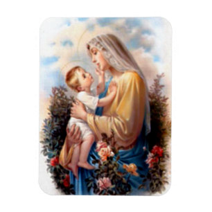 Gesegnete Jungfrau Mary und Säuglings-Kind Jesus Magnet