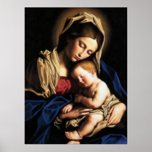 Gesegnete Jungfrau Mary und Säuglings-Kind Jesus Poster