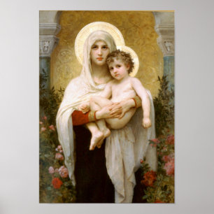 Gesegnete Jungfrau Mary und Säuglings-Kind Jesus Poster