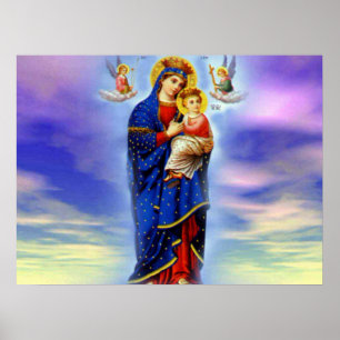 Gesegnete Jungfrau Mary und Säuglings-Kind Jesus Poster