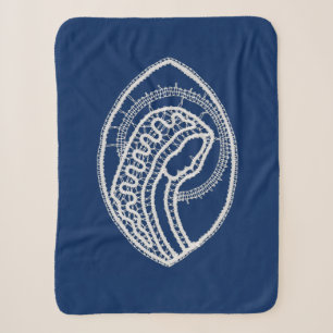 Gesegnete Jungfrau Mary, weiße Spitze, marineblau Sherpadecke