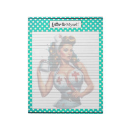 Gesegnete Krankenschwester Pinup_ Brief an mich Notizblock