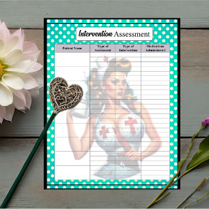 Gesegnete Krankenschwester Pinup_ Interventionsbew Notizblock
