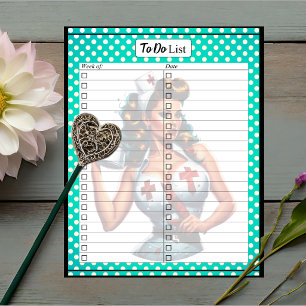 Gesegnete Krankenschwester Pinup-To-Do-Liste Notizblock