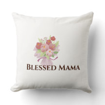 Gesegnete Mama Deko-Blumen-Wurfkissen