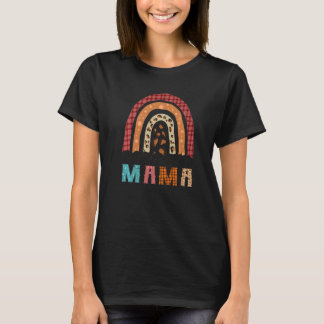 GESEGNETE MAMA Leopard Regenbogen Herbst Kariert N T-Shirt