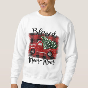 Gesegnete Mama-Mama Red Truck Vintage Weihnachtsba Sweatshirt