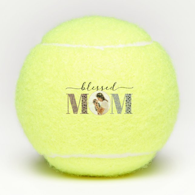 Gesegnete Mama Personalisiertes Foto Tennisbälle (Vorderseite)