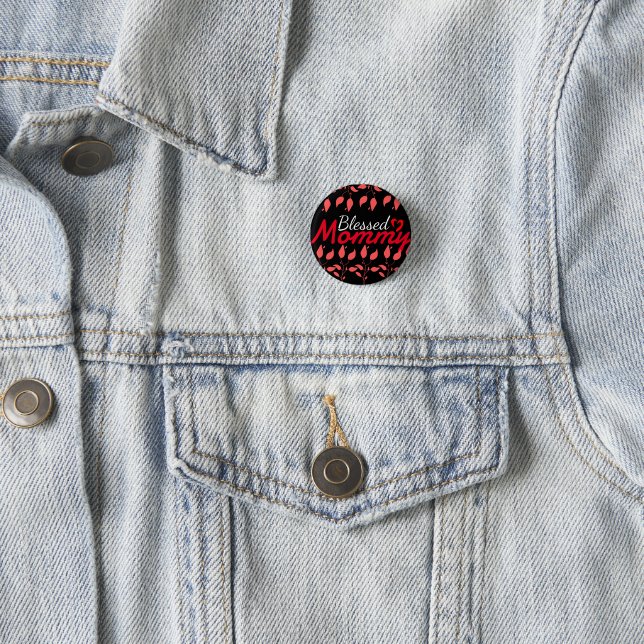Gesegnete Mutter Mama Mutter Mama, personalisieren Button (Beispiel)