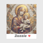 Gesegnete Mutter Mary and Baby Jesus | Christmas Aufkleber<br><div class="desc">Jungfrau Mary mit Baby Jesus in einem Fliesenmosaik Stil Vinyl Aufkleber.</div>
