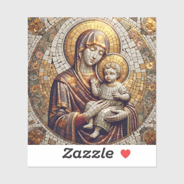 Gesegnete Mutter Mary and Baby Jesus | Christmas Aufkleber (Blatt)