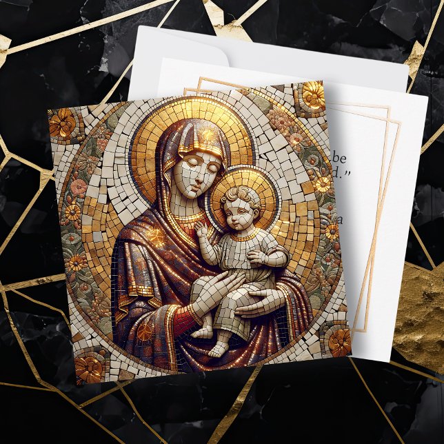 Gesegnete Mutter Mary and Baby Jesus | Christmas Feiertagskarte (Von Creator hochgeladen)