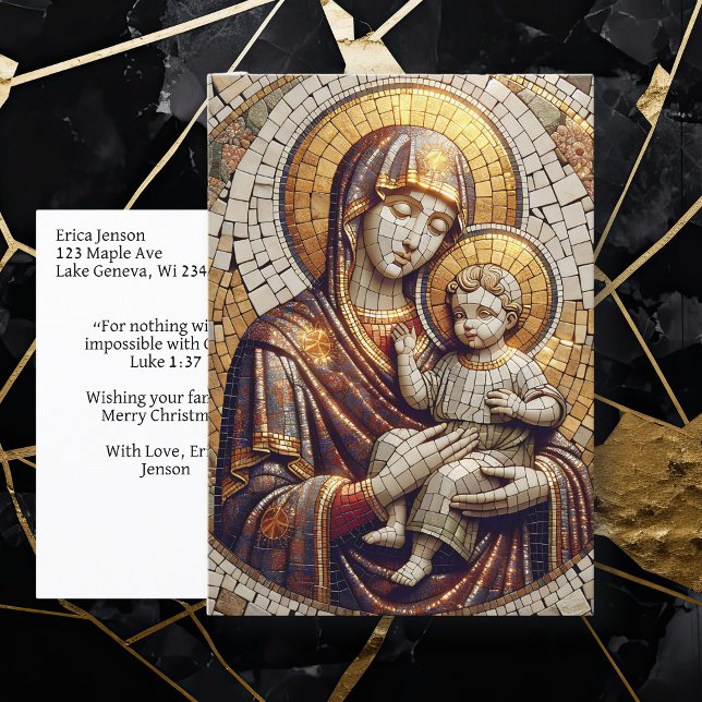 Gesegnete Mutter Mary and Baby Jesus | Christmas Postkarte (Von Creator hochgeladen)