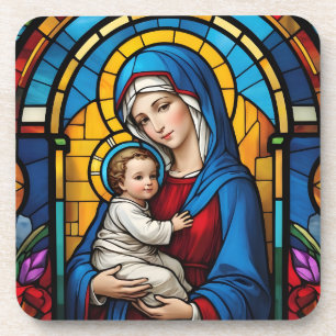 Gesegnete Mutter Mary and Baby Jesus - Jungfrau Ma Getränkeuntersetzer