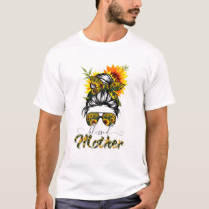 Gesegnete Mutter Messy Bun Frauen glückliche Oste T-Shirt