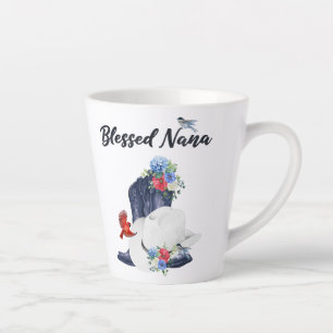 Gesegnete Nana mit Cowboystiefeln/Hut und Blumen/V Milchtasse