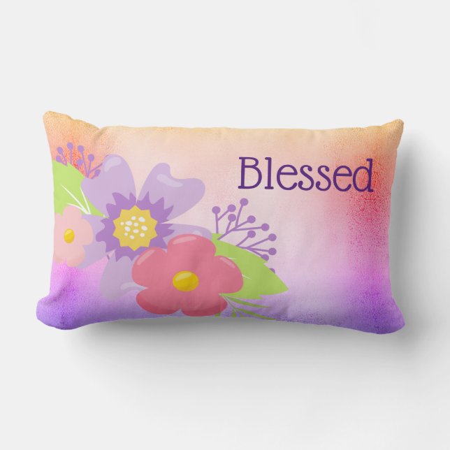 Gesegnete Niedliche Blume und Pastellfarben Lendenkissen (Vorderseite)