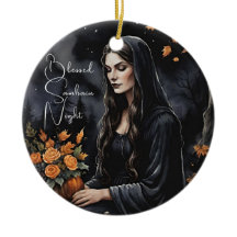 Gesegnete Samhain-Nacht Halloween Herbst Hexe