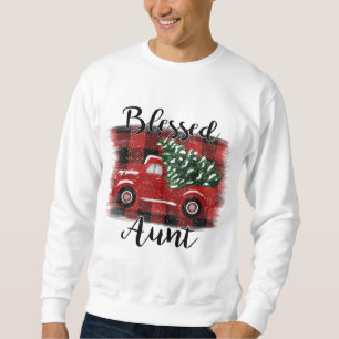 Gesegnete Tante Red Truck Vintage Weihnachtsbaum Sweatshirt