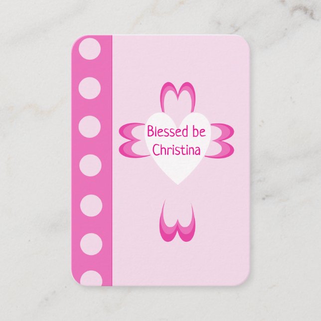 Gesegnete Taufkarte Telefonnummerkarte (Vorderseite)