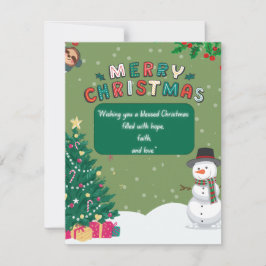 "Gesegnete Weihnachtskarte mit Niedlich festem Des Feiertagskarte