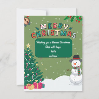 "Gesegnete Weihnachtskarte mit Niedlich festem Des Feiertagskarte