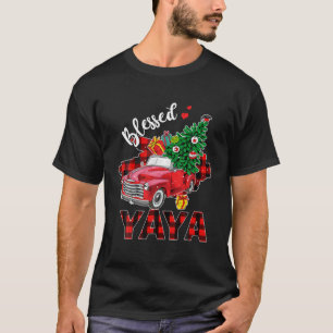 Gesegnete Yaya Red Truck Xmas Tree Family Matching T-Shirt