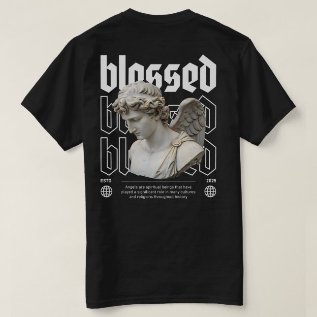 Gesegneter Angel T-Shirt (Design Rückseite)