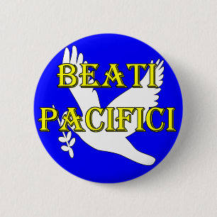 gesegneter Friedensstifterweiß-Taubenknopf Button