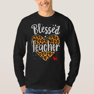 Gesegneter Lehrer Leopard Herz Kindergarten Presch T-Shirt