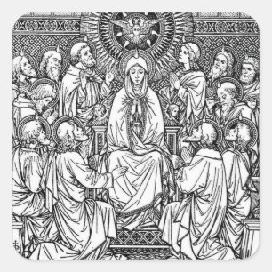 Gesegneter Mutter-Apostel-heiliger Geist bei Quadratischer Aufkleber