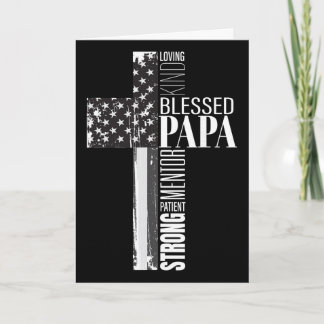Gesegneter Papa Amerikanische Flagge Christlich Re Karte