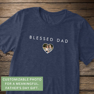 Gesegneter Papa Vatertag Foto-Vorlage Modern Tri-Blend Shirt