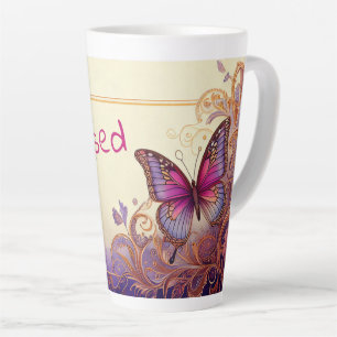 Gesegneter Schmetterling und Paisley und Blume Milchtasse