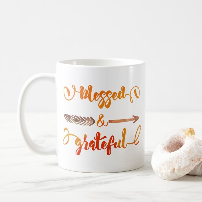 gesegneter und dankbarer Erntedank Kaffeetasse (Mit Donut)