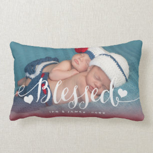 Gesegnetes   Baby-Geburtvalentines-Foto-Kissen Lendenkissen