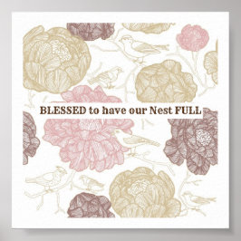 Gesegnetes Bird Nest Art Poster Wand Decke