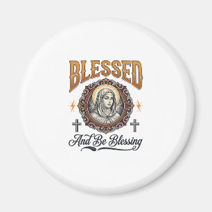 Gesegnetes christliches Vintage-Stich-T-Shirt-Desi Magnet