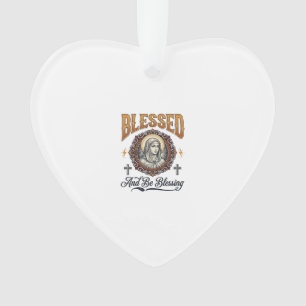 Gesegnetes christliches Vintage-Stich-T-Shirt-Desi Ornament