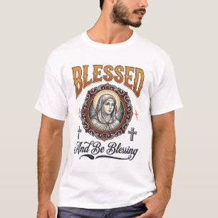 Gesegnetes christliches Vintage-Stich-T-Shirt-Desi T-Shirt